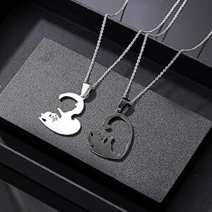 Silver Cat‎ Pendant Necklace Set